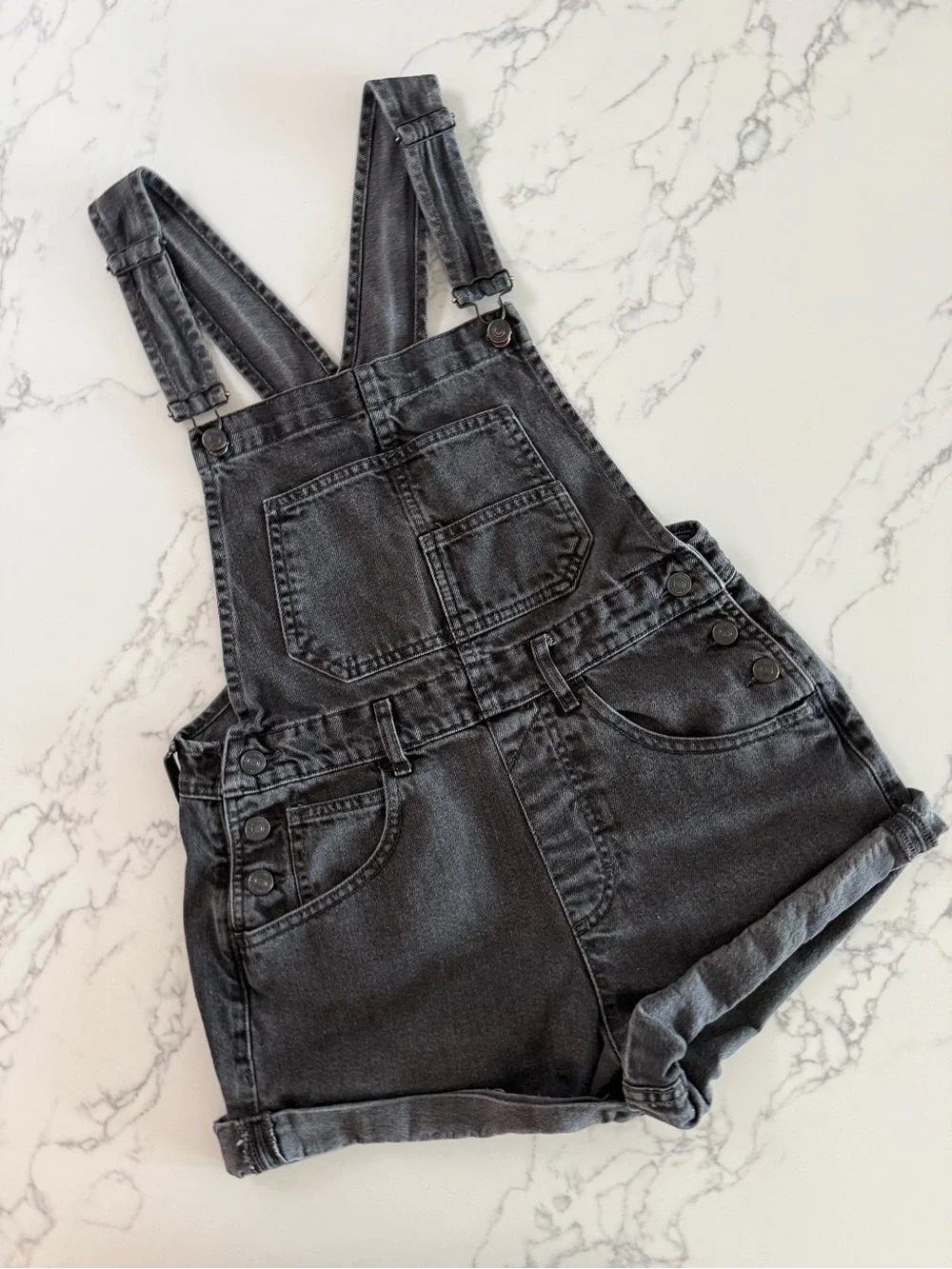 Free People We The Free Ziggy Shortalls - Mineral Black - Size XS